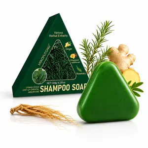Anti stripping shampoo soap, containing DHT inhibitors such as Usman grass Polygonum multiflorum, ginseng, and tea tree oil, to strengthen hair roots, Suitable for both men and women, with quick results