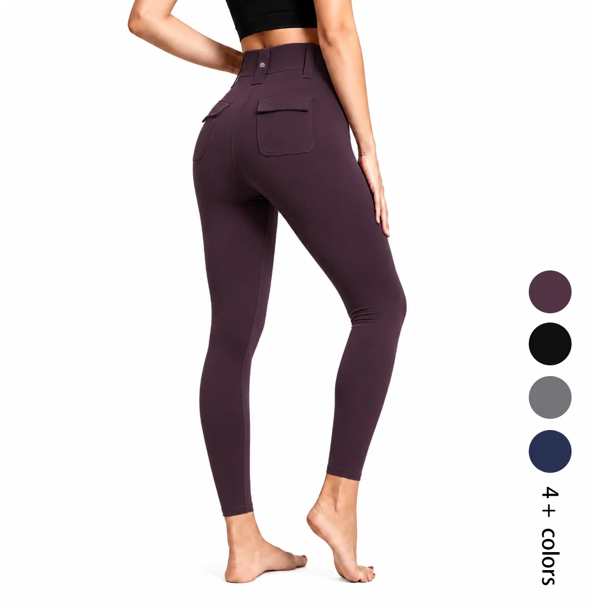 High Waisted Yoga Pants Womens Leggings with Back Pockets Tummy Control Stretchy Fitness Leggings Casual Outfits