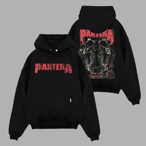 Retro Pantera band adult hooded sweatshirt with skull design. Pantera band hoodie, rock band hoodie, vintage music hoodie, rock music fan t-shirt, casual and comfortable pure cotton fabric, suitable for both men and women.