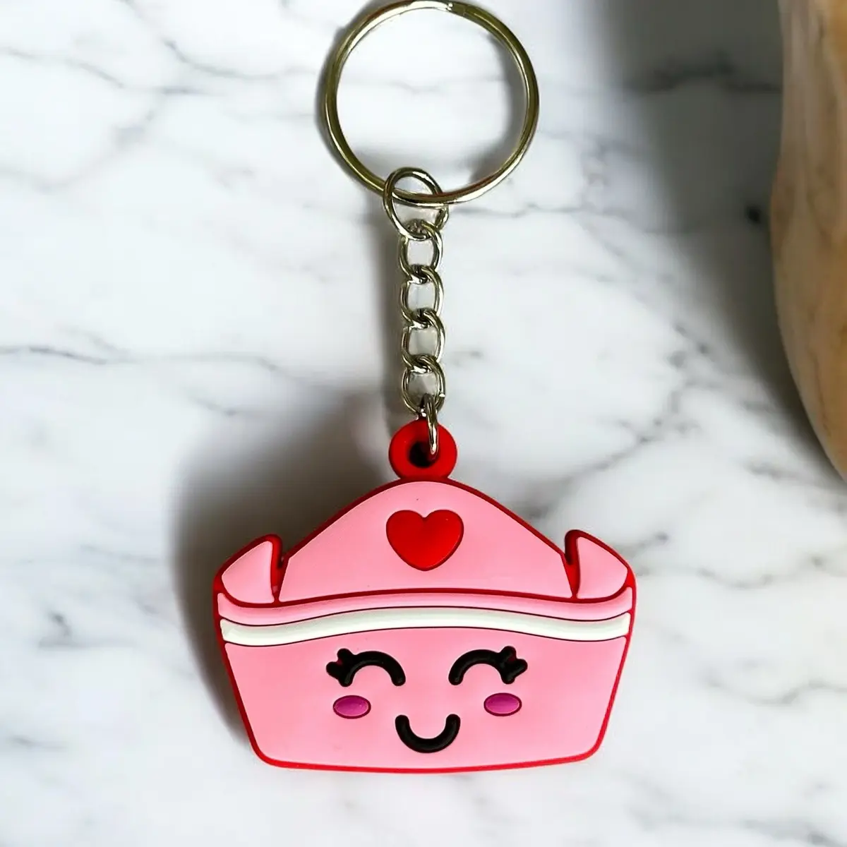 Cartoon Cute Pink Nurse Silicone Keychain - Keychain Accessory - Accessories