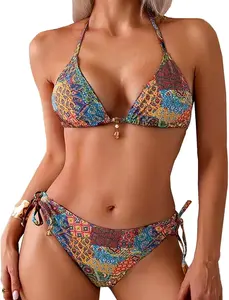 Women High Waisted Bikini Sets Tummy Control Swimsuits Two Piece with Adjustable Bathing Suit