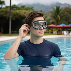 Professional Swim Goggles for Adults Men Women HD Anti-Fog No Leaking Wide View Large Frame Mask with UV Protection for Triathlon Lap Swimming & Water Sports