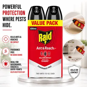 Raid Insect-Control Aerosol Spray, 17.5 oz Lemon Scent, Kills Listed Ants, Cockroaches, Flies, Silverfish & Mosquitoes on Contact, 13-Week Long-Lasting Residual Protection, Indoor Home Pest Supply