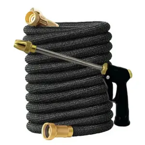 Scalable Garden Hose With Spray Gun - Triple Expansion, Durable Rubber Material, Suitable For Cleaning And Maintaining Lawns, Ideal For Watering And Gardening