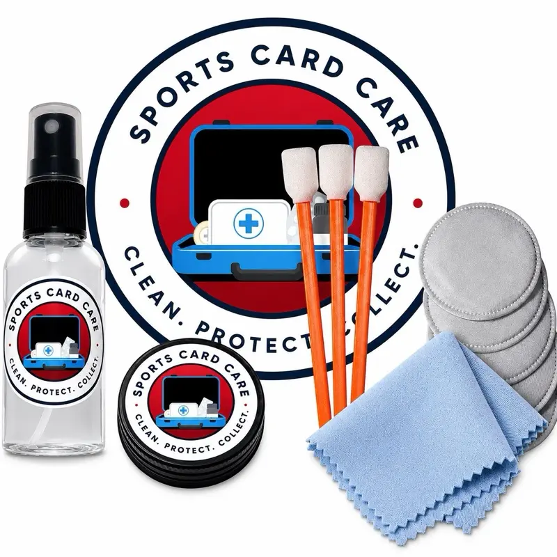 Poké & Sports Card Cleaning Kit with Spray, Polish & Wax - Collectible Sports Cards Grading Preparation for PSA, SGC, BGS TCG