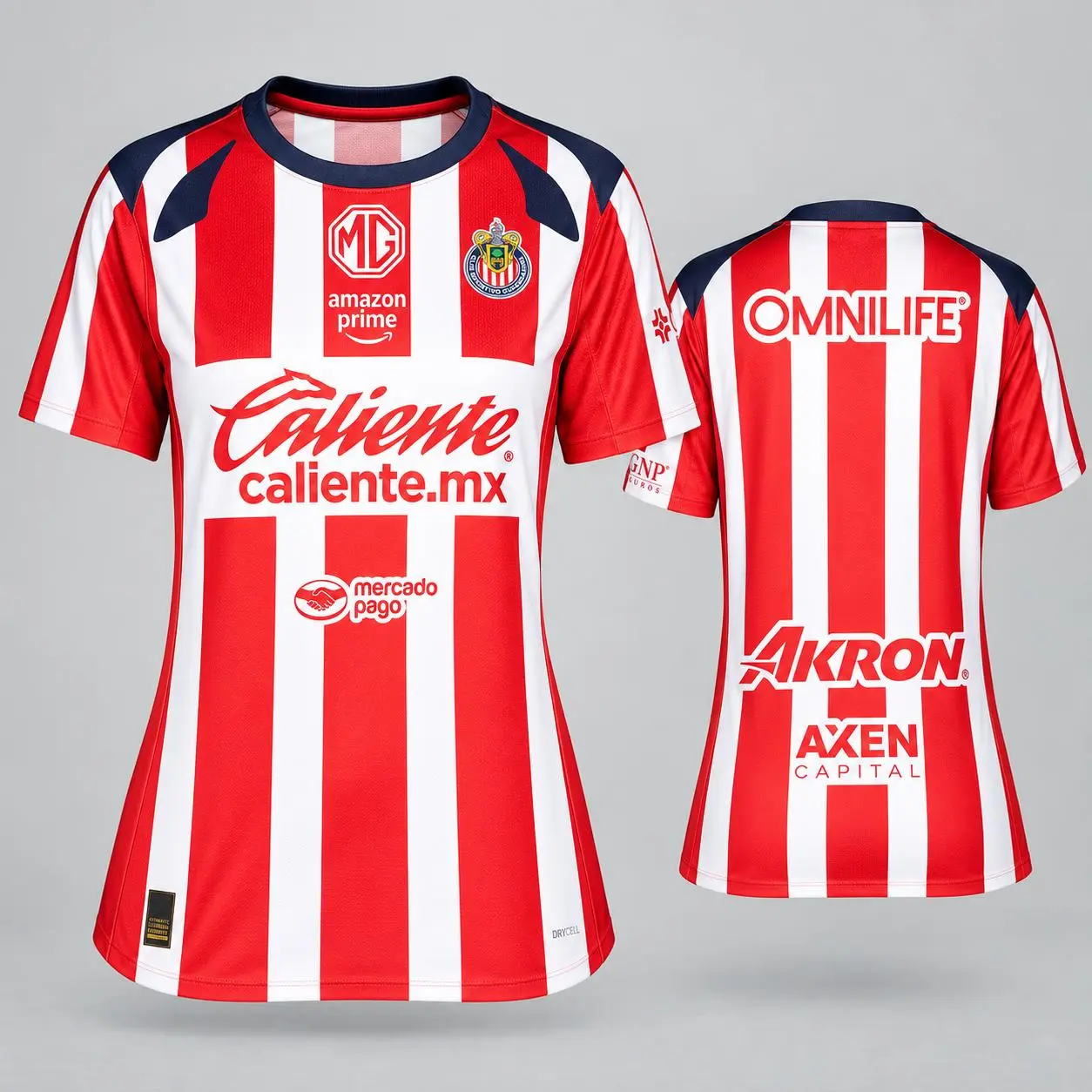 Chivas Femenil Red White Stripe Soccer Jersey – Women’s Football Shirt