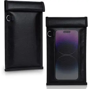 Faraday Bags For Phones And Car Key 2 Pack  Signal Blocking Pouch Cell Phone Jammer Key/wifi/rfid/gps Blocker Black (m)