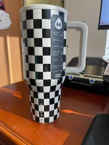 HydroJug Traveler Checkers 32oz/40oz Tumbler Vacuum Insulated Car Mug Double Wall Thermal Iced Travel Cup and Flow State Straw Lid Stainless Steel