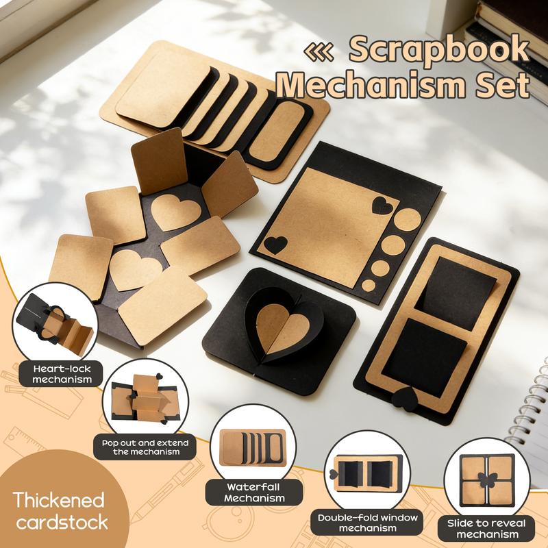 99"+ Accordion Foldable Scrapbook Album – DIY Memory Book for Couples, Lovers & Family Extra-Long Photo Scrapbook Graduation, Anniversary & Weddings Full Craft Kit with Markers, Stickers, Stencils Keepsake Journal for Gifts, Events & Creative Scrapbooking