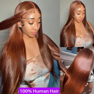 Bling Hair 13x6 Chocolate Brown Lace Front Wigs 13X4 Bone Straight Human Hair 30 32 Inch Lace Frontal Colored Wig 100% Brazilian For Women