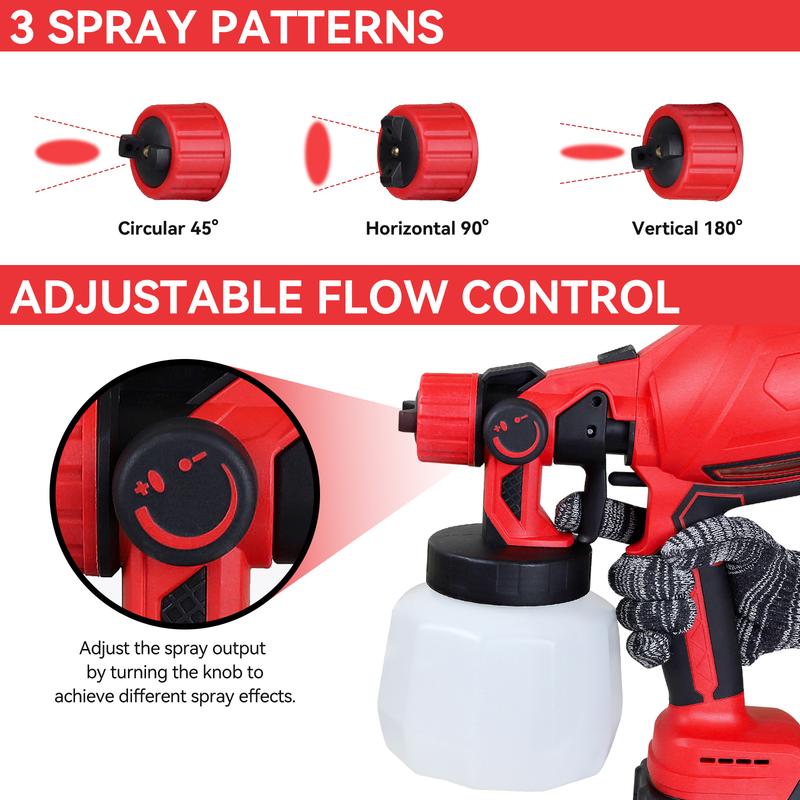 Corded or Cordless Electric Paint Sprayer, High Power with Adjustable Spray Modes, Ideal for Furniture, Cabinets, Walls and DIY Projects & Home Renovation