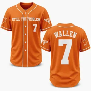 Wallen Baseball Jersey, Tour 2026 Baseball Jersey, Country Music Fan Merch Shirt, Classic Baseball Jersey Shirt, Button-Up Sportwear, Trendy Street Style