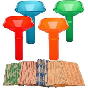 Coin Counting Tubes Set of 4, Color-Coded Tubes, Includes 100 Assorted Flat Coin Wrappers for Quarters, Dimes, Nickels, Pennies