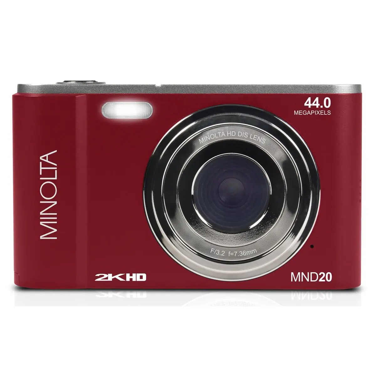 Minolta MND20 44 MP 2.7K Ultra HD Digital Camera (Red)
