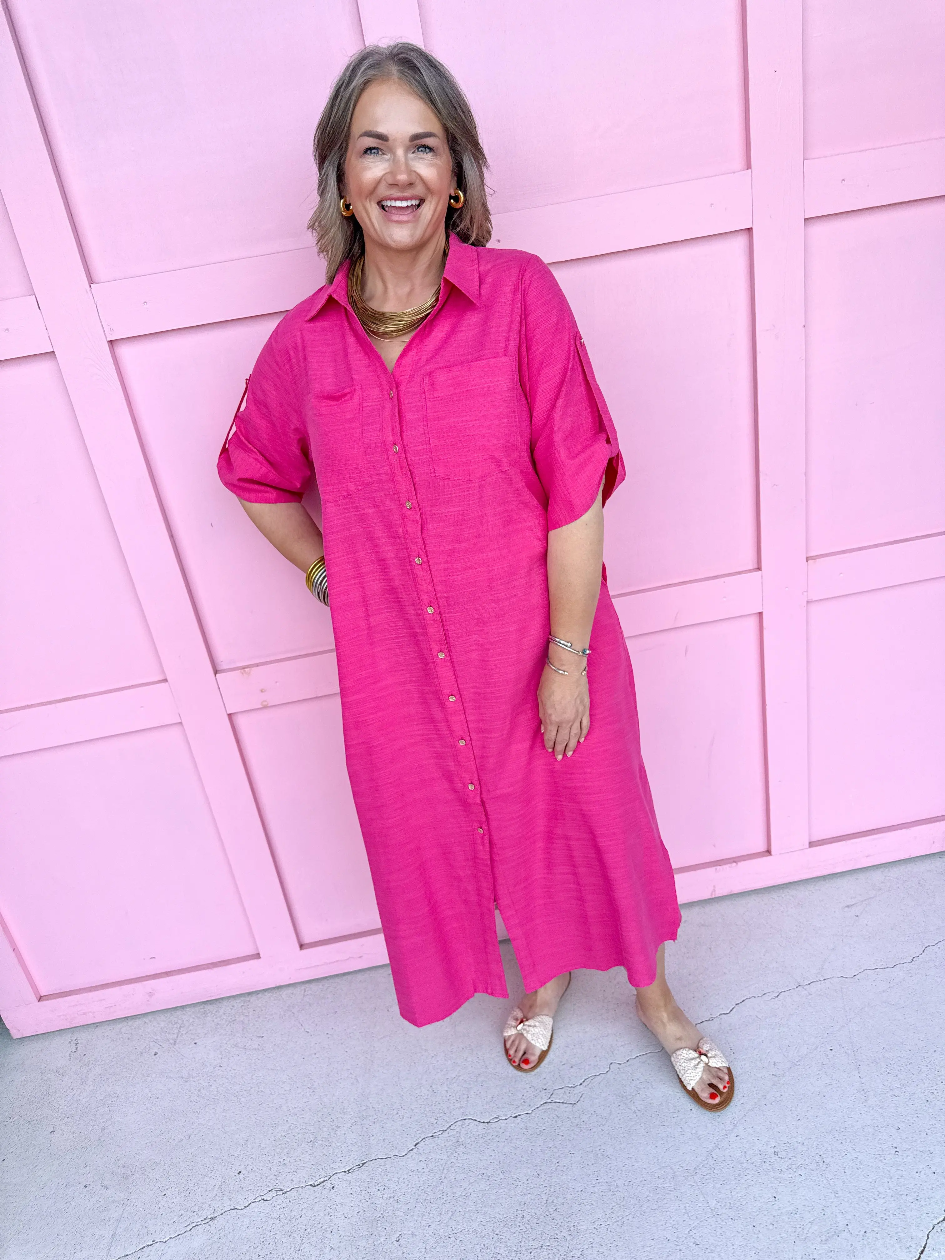 Classic Go To Dress - Fuchsia