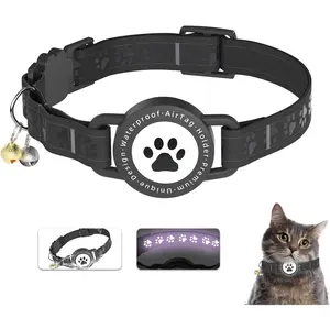Cat Collar Breakaway, Reflective Cat Collar, Comfortable Padding, Adjustable, Durable, One Size Fits All for Girl Boy Cats (Black)