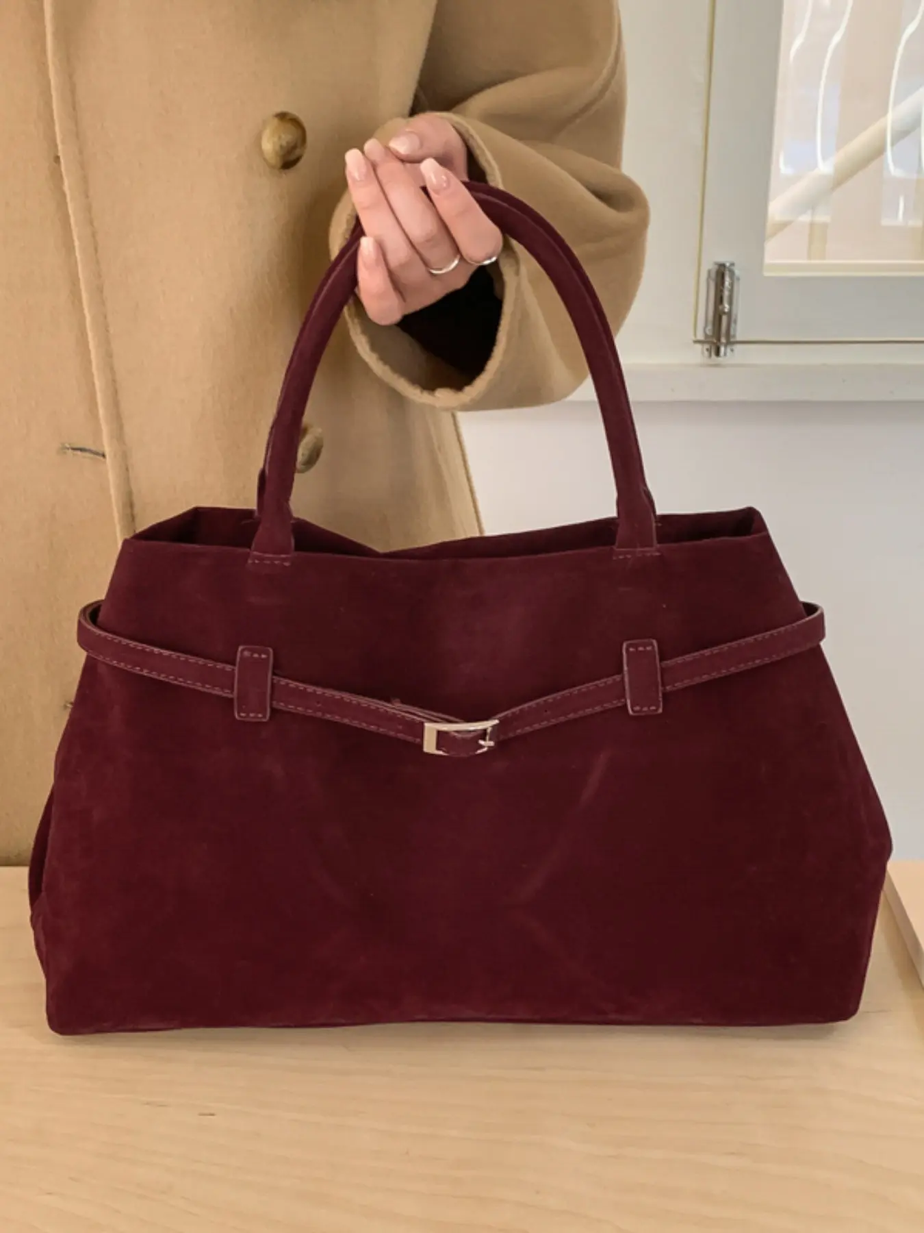 Vintage Casual Large Capacity Handbag, Fall Winter Suede Velvet, New Commuter Versatile Shoulder Bag, Autumn Winter Tote Bag, Handbag Shoulder Purse, Daily Commuter Bag, Casual Fashion Bag, Fall Purses