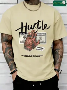 Men’s 2026 retro cotton short-sleeve T-shirt — American street Y2K letter print style; suitable for all seasons; ideal for outdoor sports and activewear. A stylish short tee, perfect as a gift for a boyfriend or brother.