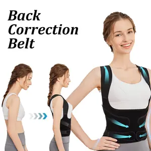 1PC Back Support Posture Corrector, Back Posture Belt, Posture Straightener, Breathable Anti-Hunchback Design for Office & Home Use, Comfortable and Adjustable Support Band