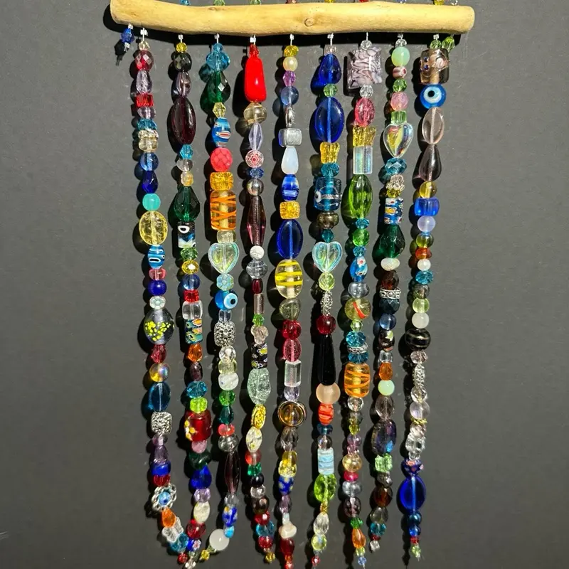6x11" Handcrafted Glass Suncatcher - Elegant Hanging Ornaments for Indoor & Outdoor Decor - Unique Sun Catcher with Colorful Beads for Home Decoration - Hangable Artistry