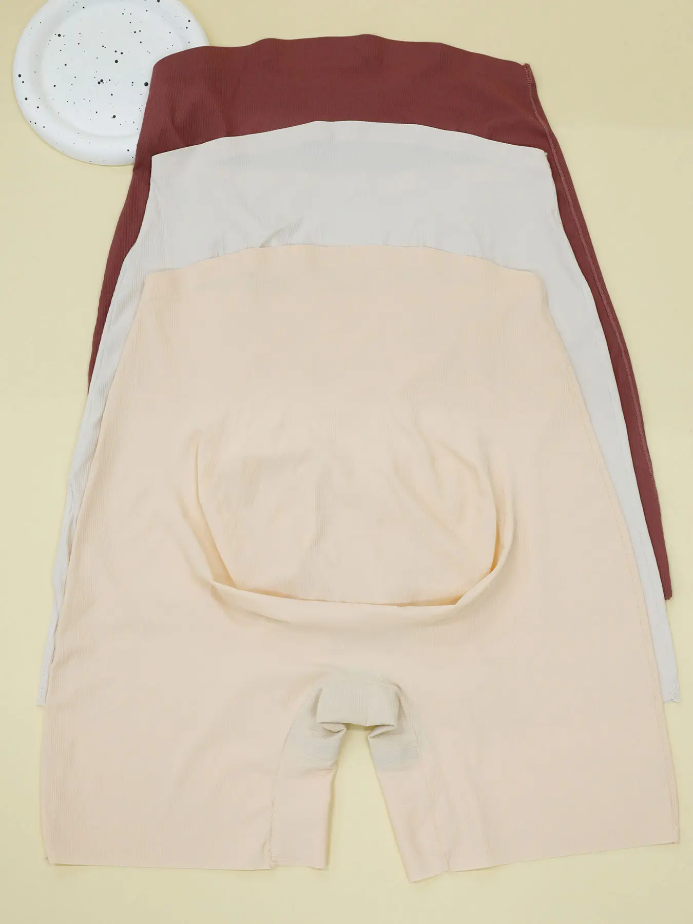 Women's High Waist Maternity Shorts Set, Maternity Outfits, Soft Striped Elastic Fabric, Casual Comfortable Daily Wear, All Seasons, 3 Piece Pack, Prenatal Maternity Clothing, Pregnancy Clothes