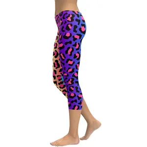 Vibrant Leopard Print Capris