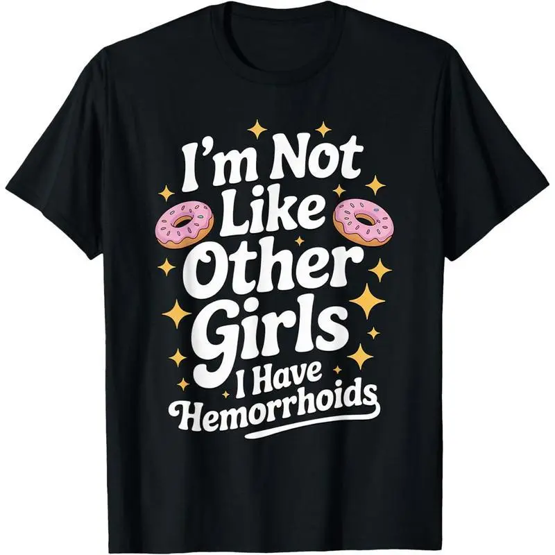 Men's Black Short-Sleeve Round Neck Graphic Tee - Cotton, Casual All-Season Menswear Top with Inappropriate Adult Humor Embarrassing Hemorrhoids Theme