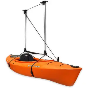 Kayak and Canoe Ceiling Pulley System, Garage Mount Storage Hoist, Heavy Duty Holds 150 lbs, Indoor Organizer