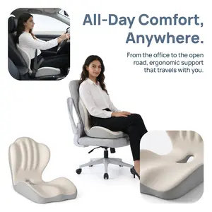 Ergonomic Seat Cushion with Back Support - Relieve Sciatica & Lower Back Pain for Office Chair, Car, Home