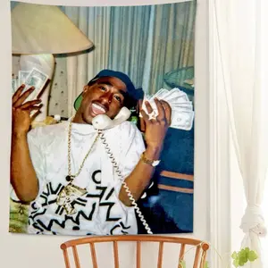 Rap Legend 2PAC Hanging Bohemian Tapestry Hanging Tarot Hippie Wall Rugs Dorm Japanese Tapestry