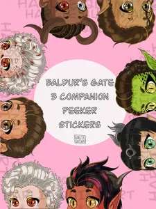 Baldur's Gate 3 Companion Vinyl Peeker Stickers