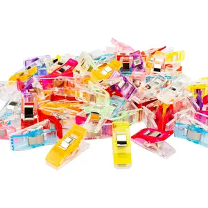 100PCS Sewing Clips Set, Plastic Fabric Clips for Quilting, Sewing, Crochet, Craft Projects & Quilt Binding, Assorted Colors