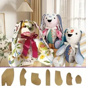 Vintage Floral Patchwork Hand Sewn Teddy Bear Stuffed Doll, Complete Handmade Patchwork Toy, Ideal Present for Christmas Birthday Home Decoration