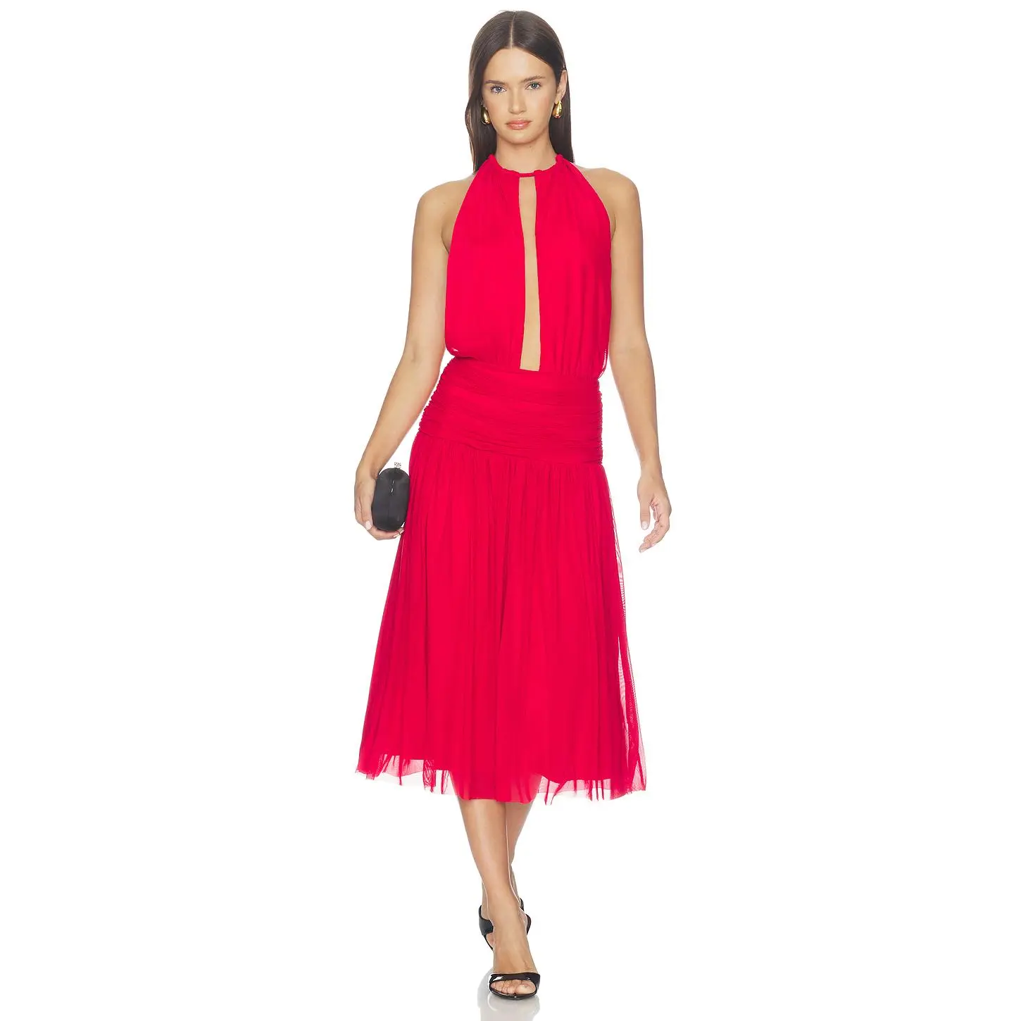 superdown Nossa Backless Midi Dress in Red