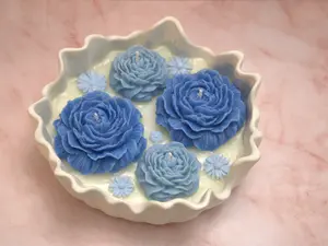 Flower Candles: Hand-Poured Soy Wax Candle, Peony Flower candle: Cottagecore decor
