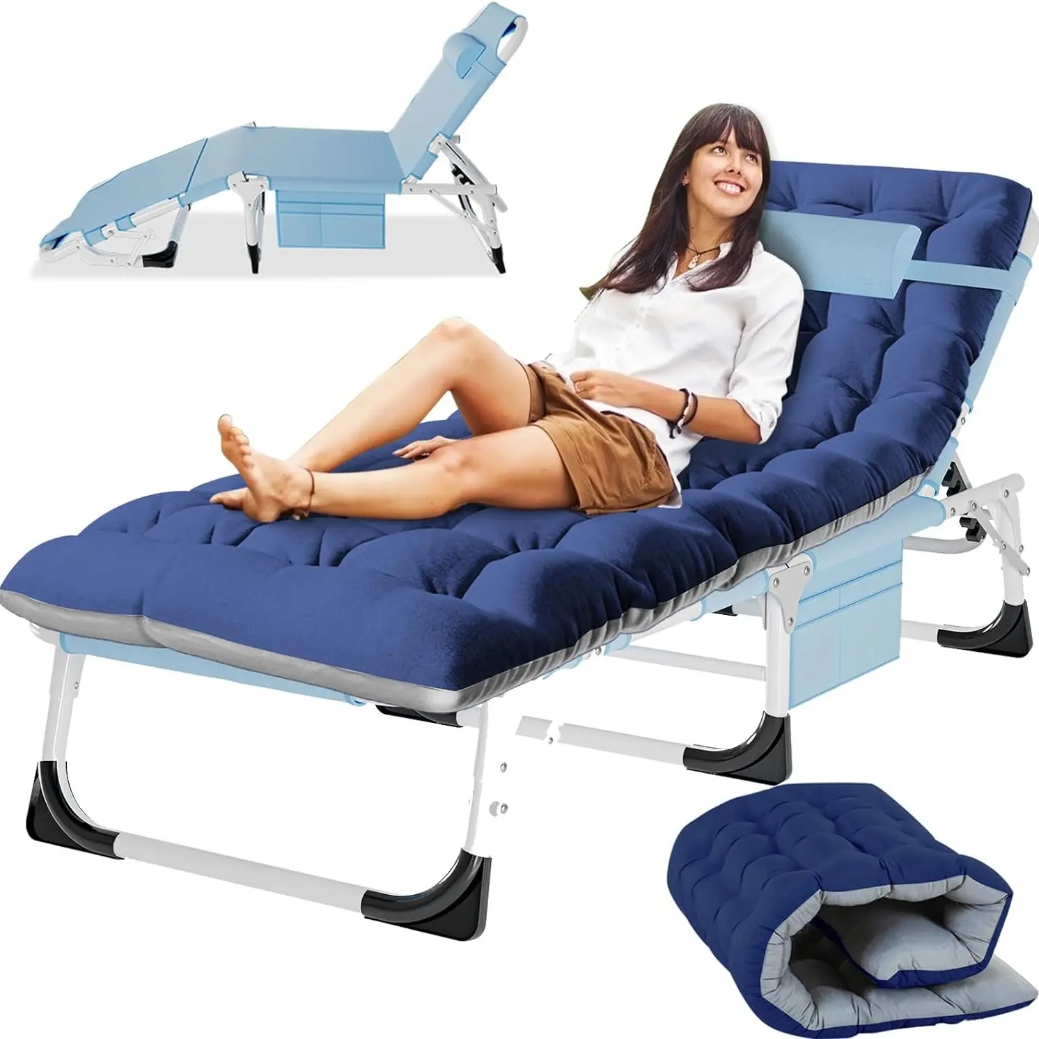 Blue Cot with Bue Mattress