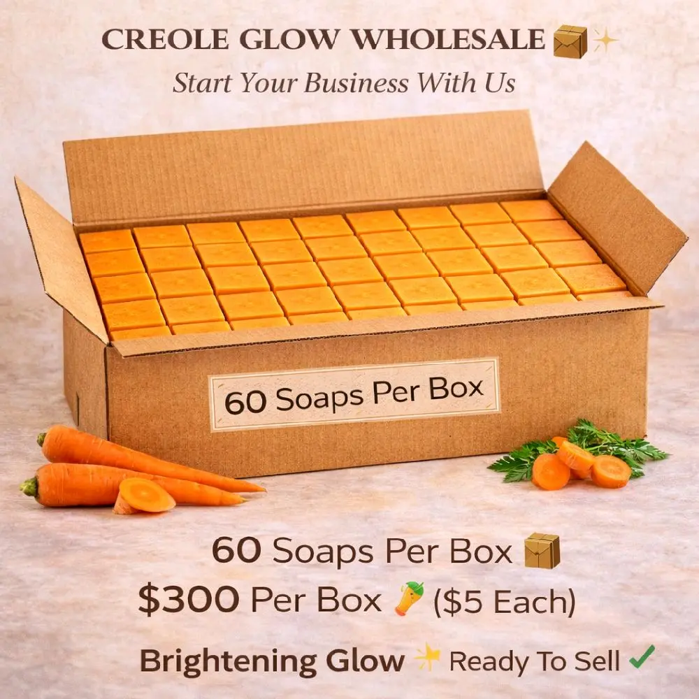 60 Carrot Brightening Soap Bars – Wholesale Box | Creole Glow | Private Label Ready