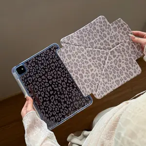 Cute Leopard Print iPad Case for Apple iPad Pro 11th Gen, Air 10th Gen & 9/8/7/6, Anti-Bend Pen Slot, Fashionable Tablet Cover, Tablet Casing, Accessories, Protection