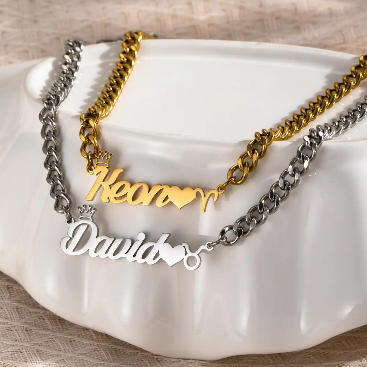 Stainless Steel Astrology Pendant Necklace - N1672 Custom Letters Necklace with Personalized Tail Love Belt, Constellation, Initials & Crown (Fashion Costume Jewelry Accessory)