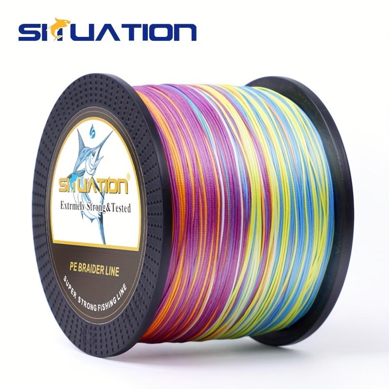SIIUATION 300M-328YDS super strong fishing line, 4 strands of multi thread PE wear-resistant braided wire, 12 25 40 60 80 100 pound smooth long throw