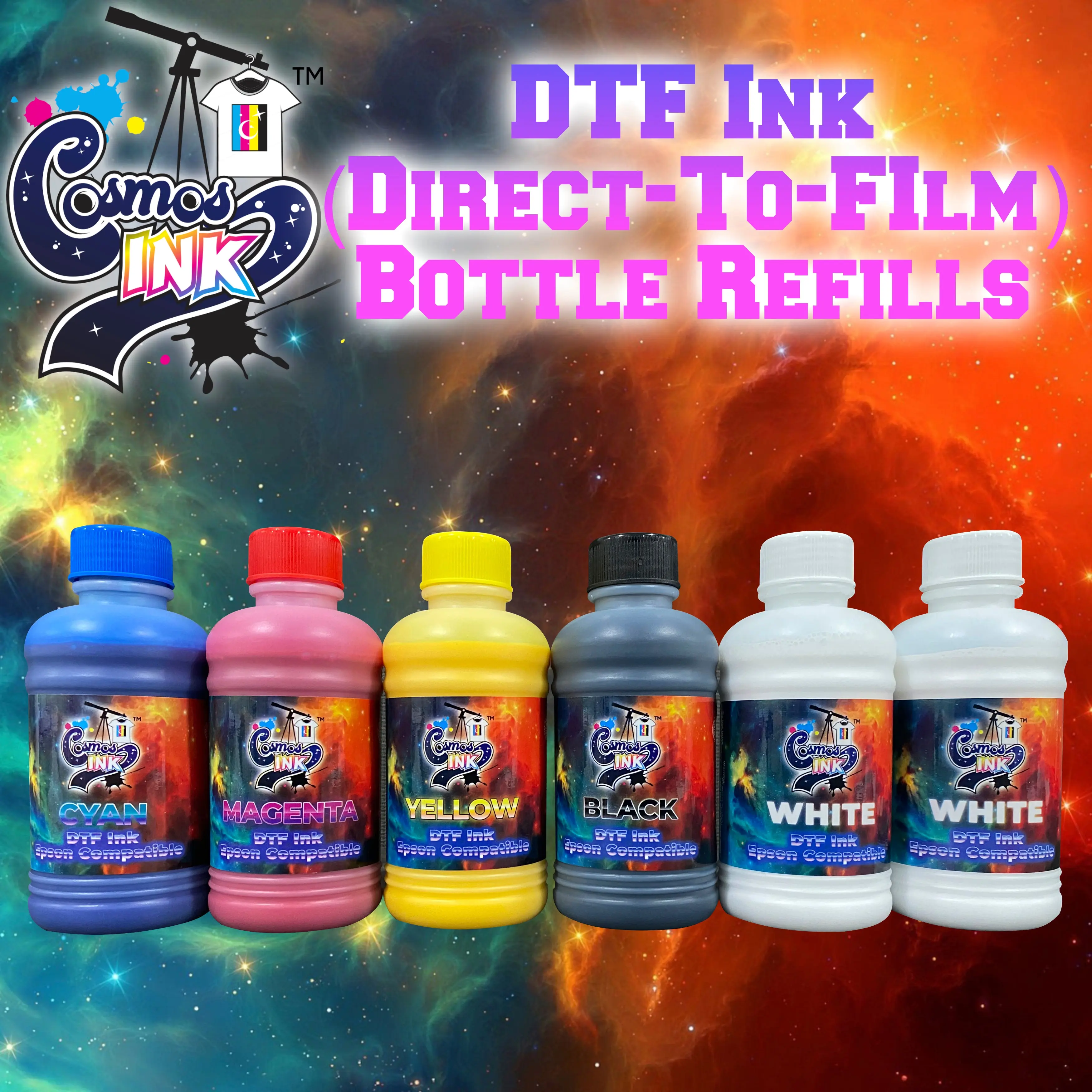 Epson Printer DTF Ink Refills | Cosmos Ink® Epson Printer DTF Ink Refills | Cosmos Ink®