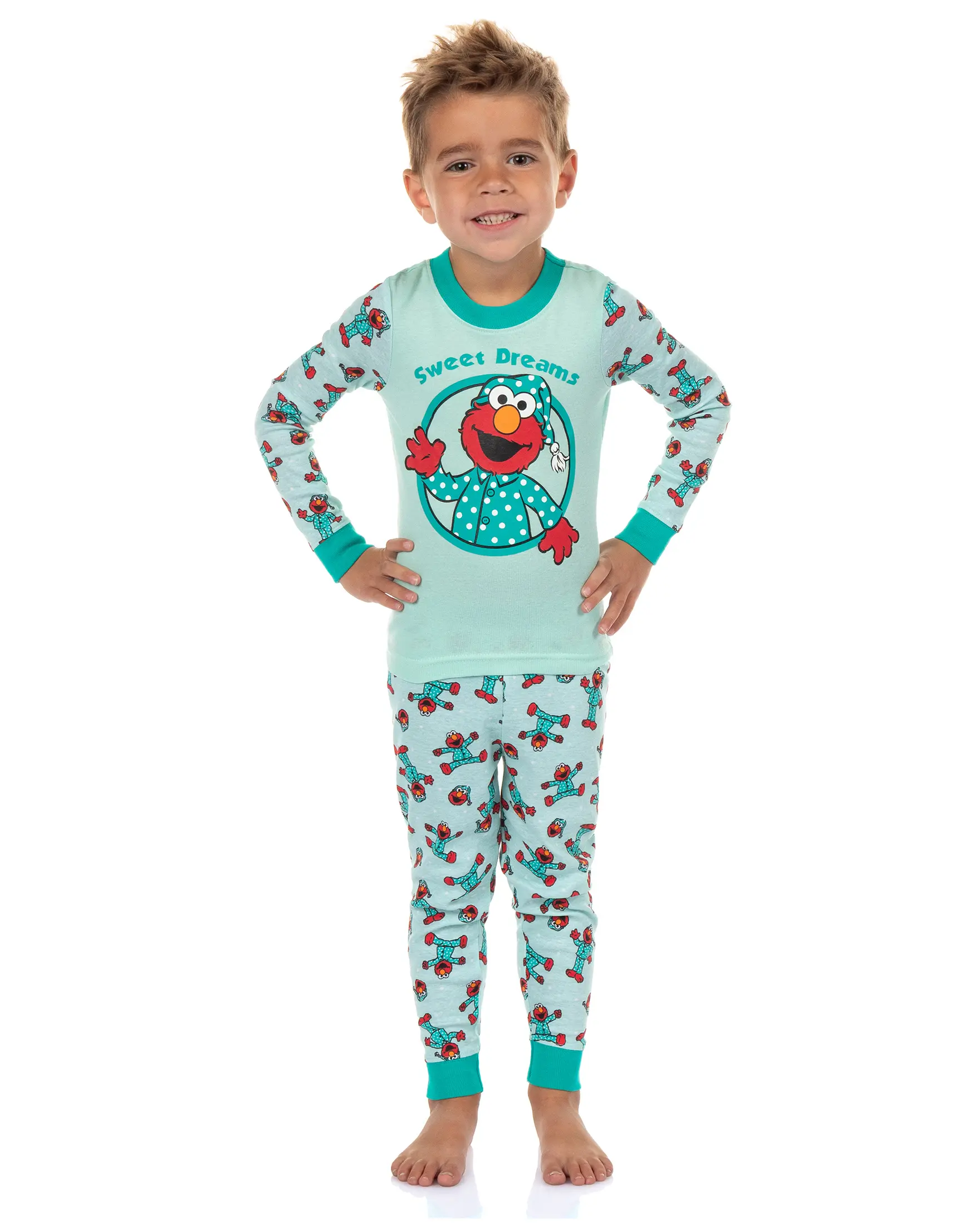 Sesame Street Elmo Pajamas Toddler Boys' Sweet Dreams Tight Fit Sleep Set