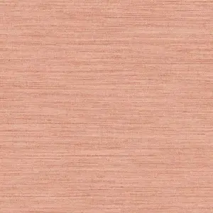 Tempaper & Co. Fauz Horizontal Grasscloth Removable Peel and Stick Wallpaper, Textured Salmon, 28 sq. ft.