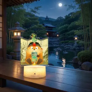 Beaver Night Light by Hoppers Peripherals - Crack-Touch Base, 16 Color Changing, Remote & Dual Power (USB/3*AA) , Cute Cartoon Desk Lamp for Kids Bedroom Decor(Batteries not included)