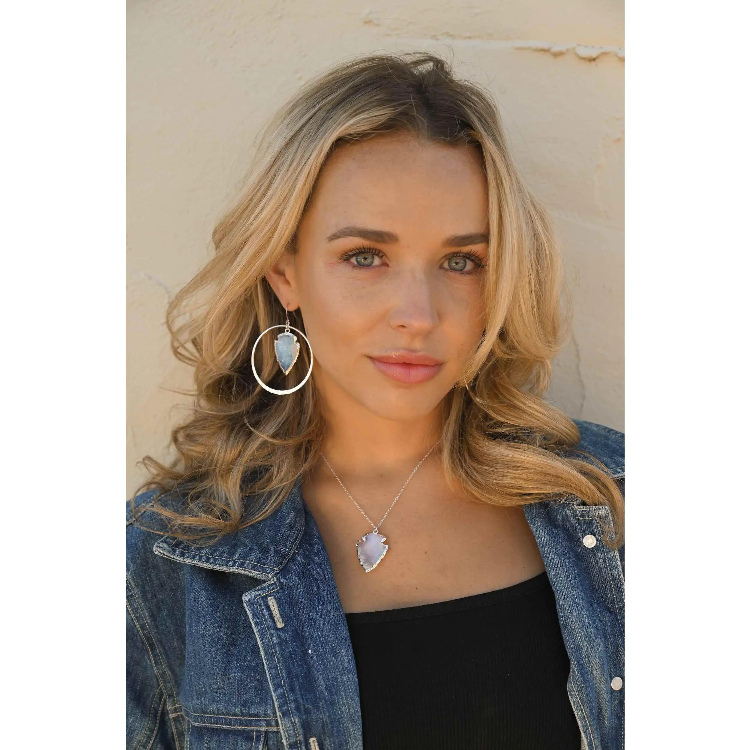 Purity Opalite Silver Hoop Earrings
