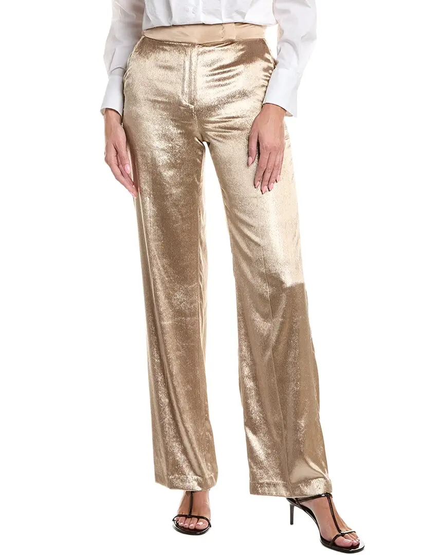 Peserico Long Pile Velvet Silk-Trim Pant