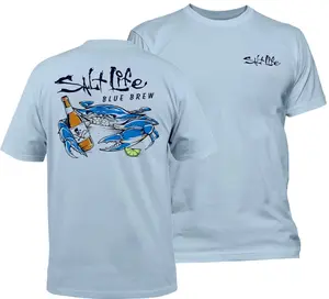 Salt Life Big & Tall, Blue Brew Crab, Men's Graphic T-Shirt, Casual Style, Soft Cotton Blend, Breathable Comfort