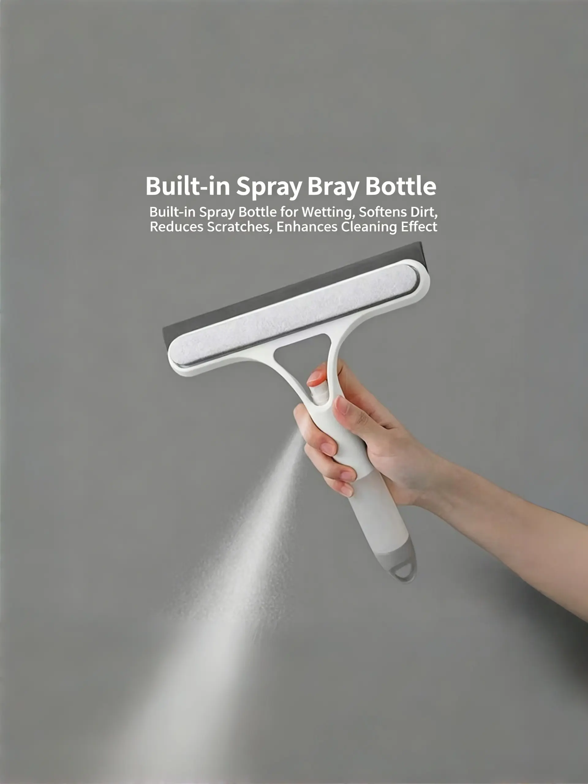 3-in-1 Window Cleaning Scraper Silicone Tool - Multipurpose Squeegee for Home Care, Glass, Kitchen, Built-in Scrubber Sponge, Spray & Wipe Functions, Smooth Blade, Minimal Effort Cleaning - Limited-Time Offer: First 50 Orders Get Free Lint Roller