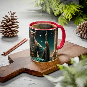 The Magician Tarot Taurus Mug - Vibrant Colorful Glossy Ceramic Drinkware, 11oz & 15oz Sizes, Durable ORCA Coating, Unique Astrology Decor - Tea