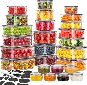 52PCS Airtight Food Storage Containers Set – 26 Containers & 26 Lids, Leakproof Stackable Kitchen Organizer with Labels & Pen